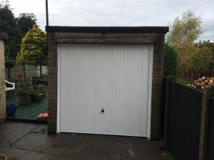 Byron Doors installation of an Up and Over garage door in Mansfield.