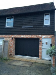 Byron Doors installation of a Ryterna side sliding garage door in Dachett, Berkshire.