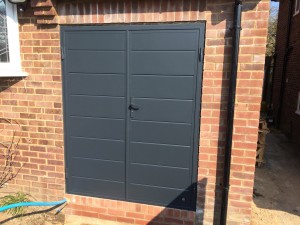 Side hinged garage doors installed by Byron Doors in Finchley, London.